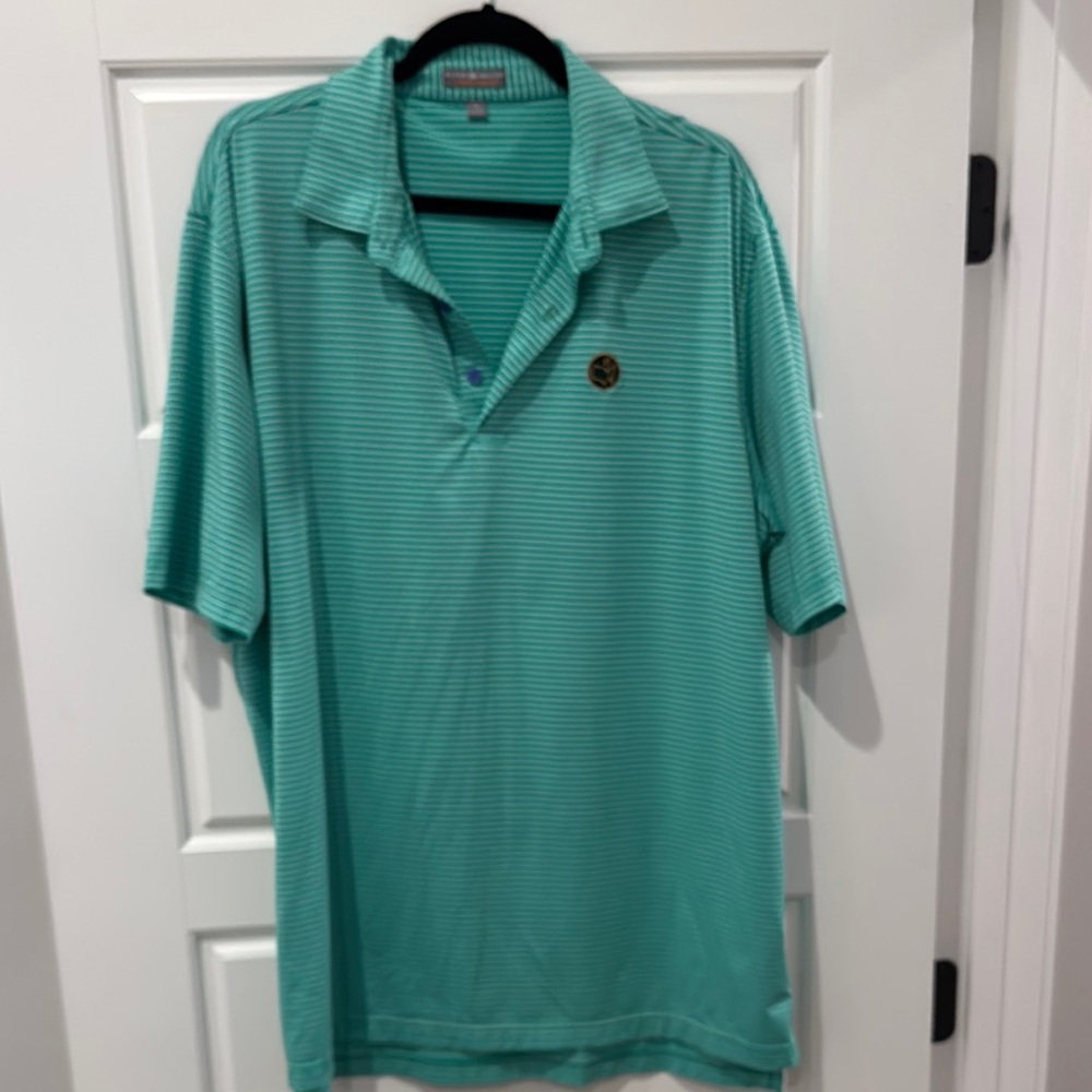 Authentic Masters Peter Millar Striped Polo Shirt